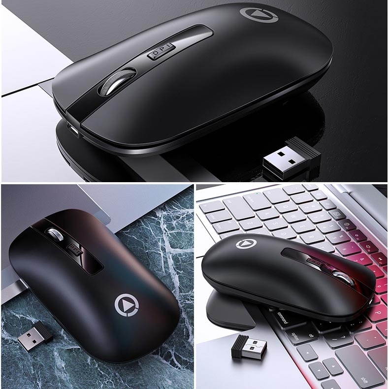 HXSJ Ergonomic Optical Office 2.4G Wireless Gaming Mouse Mice Adjustable 2400 DPI with 6 Buttons for Laptop PC Notebook Computer