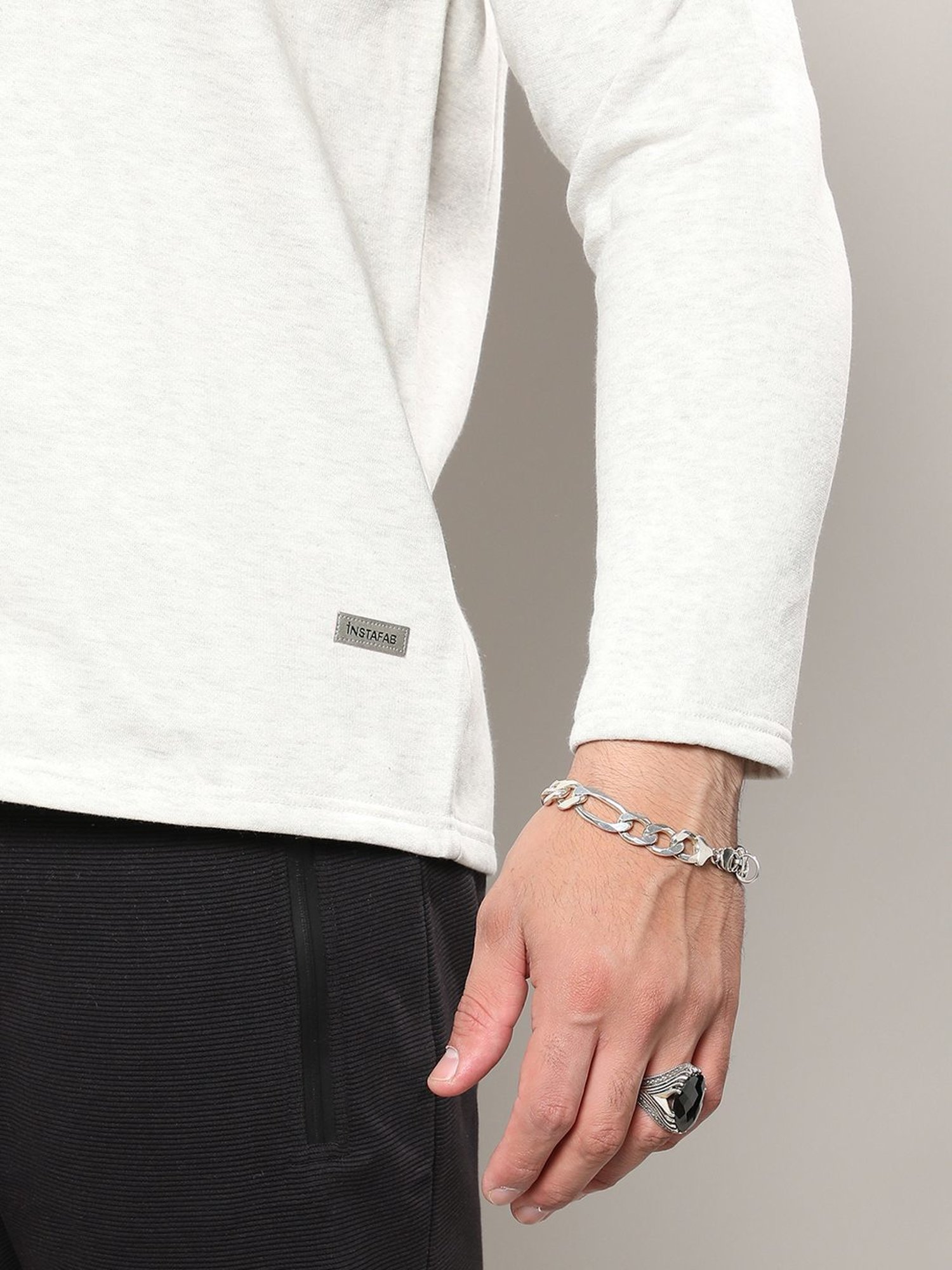 Instafab Plus Light Grey Cotton Regular Fit Plus Size Hooded Jacket