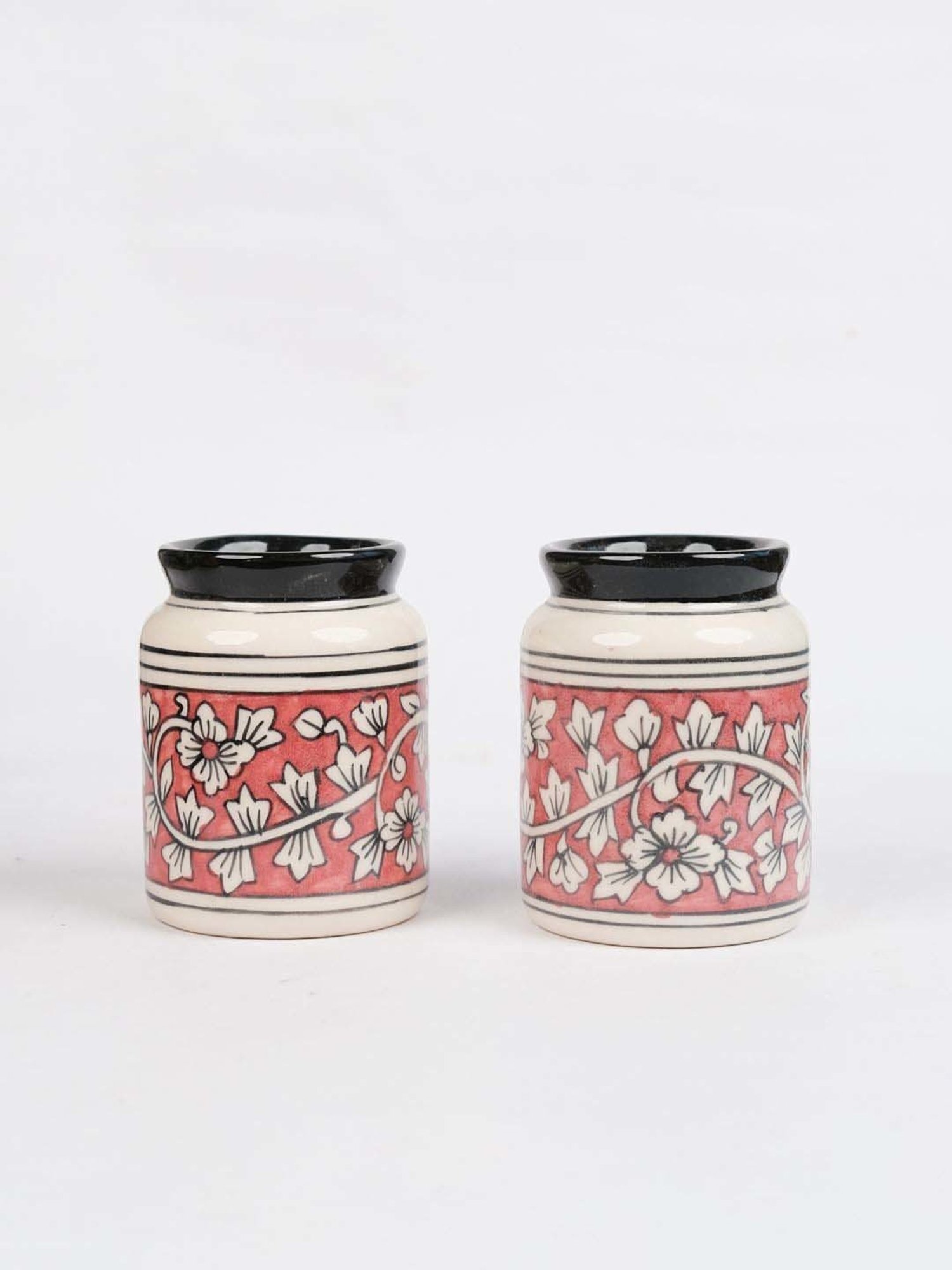 VarEesha Red Ceramic Jar Shaped Vases (0.5 L) - Set of 2