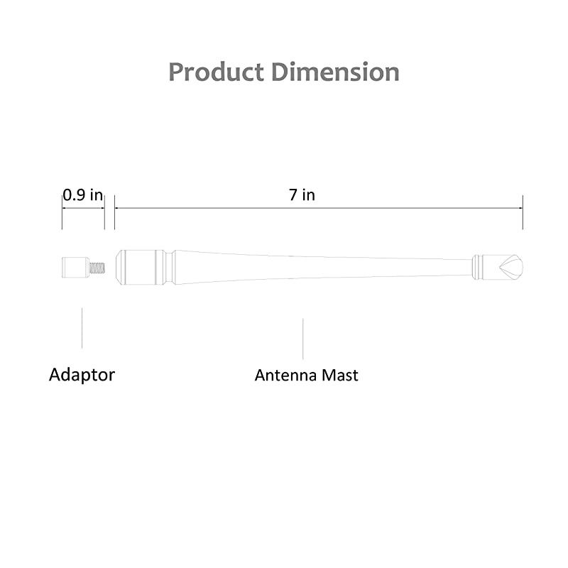 Antenna Compatible with Chevy Silverado amp GMC SierraDenali | 7 inches Flexible Rubber Antenna Replacement | Designed for Optimized FMAM Reception