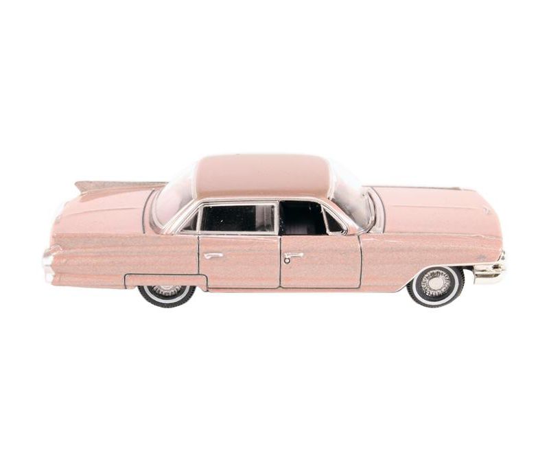 1961 Cadillac Sedan DeVille Metallic Pink 1/87 (HO) Scale Diecast Model Car by Oxford Diecast