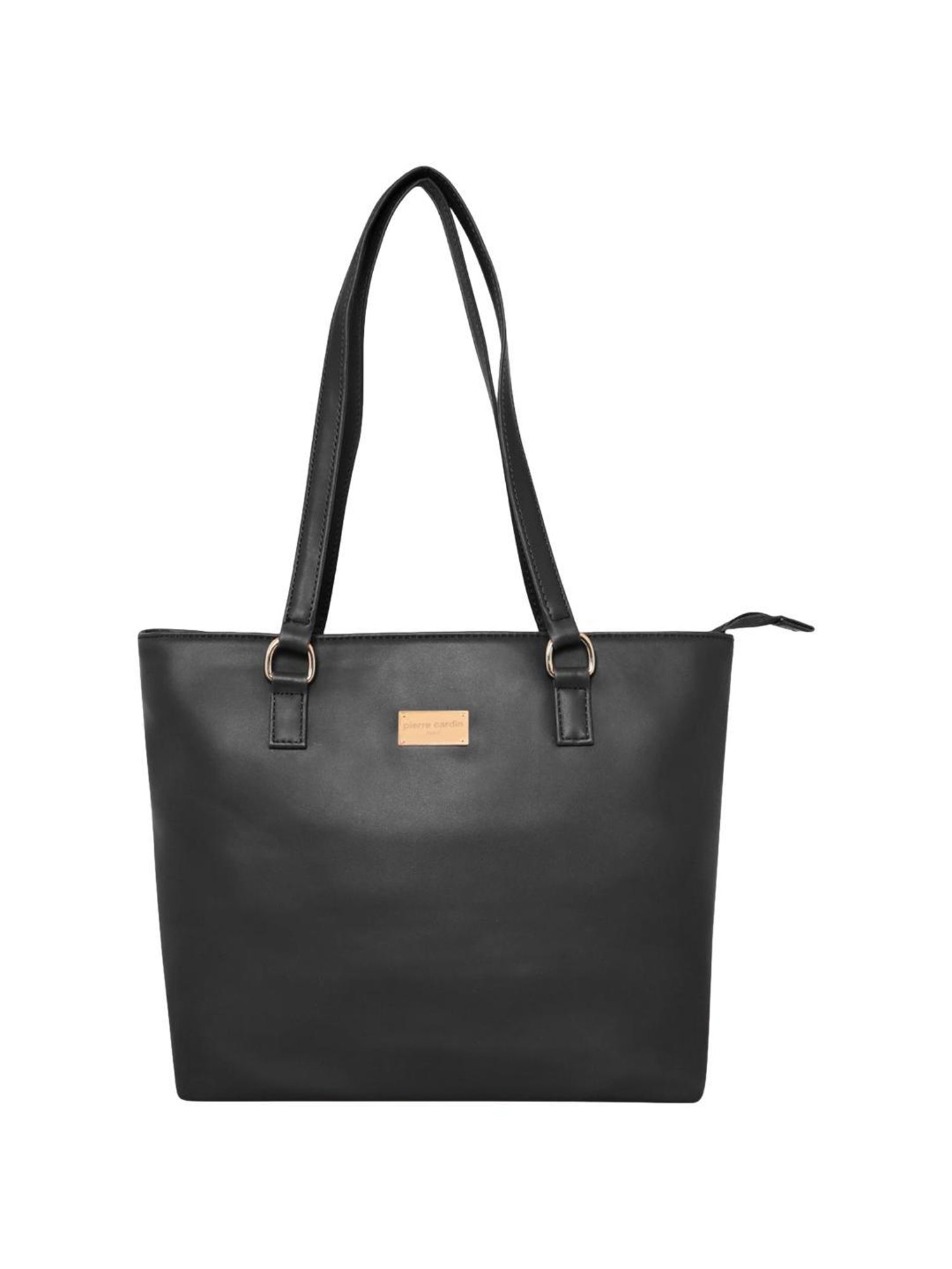 Pierre Cardin Black Solid Tote Handbag