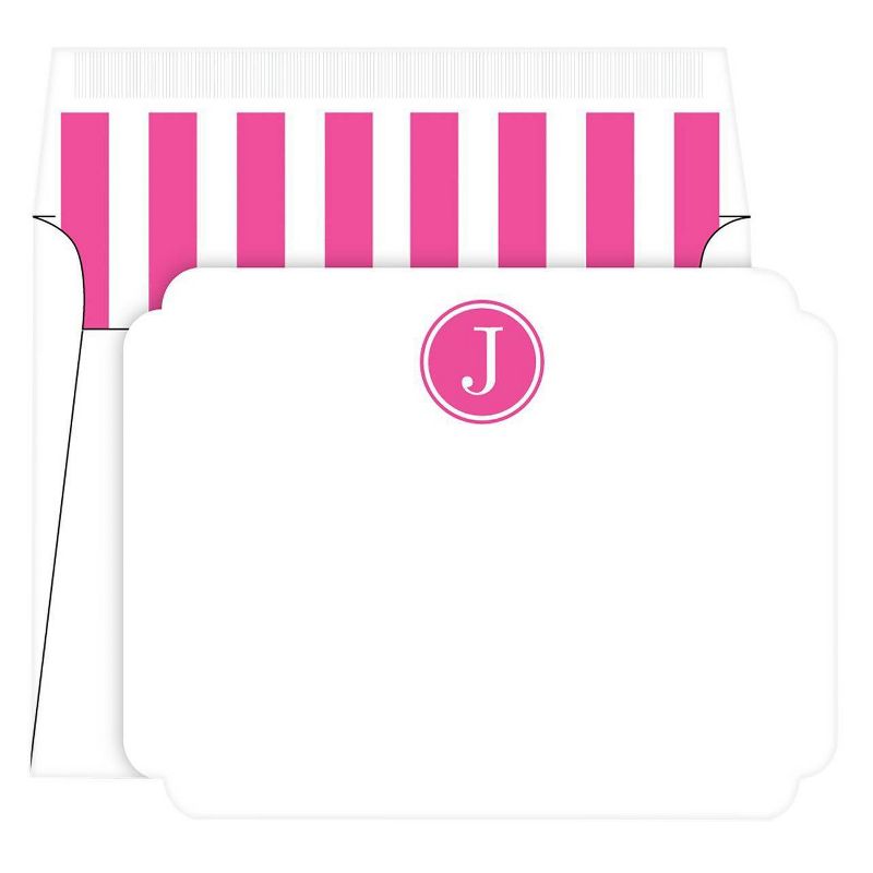 Die-Cut Social Set Preppy Stripe Monogram - J