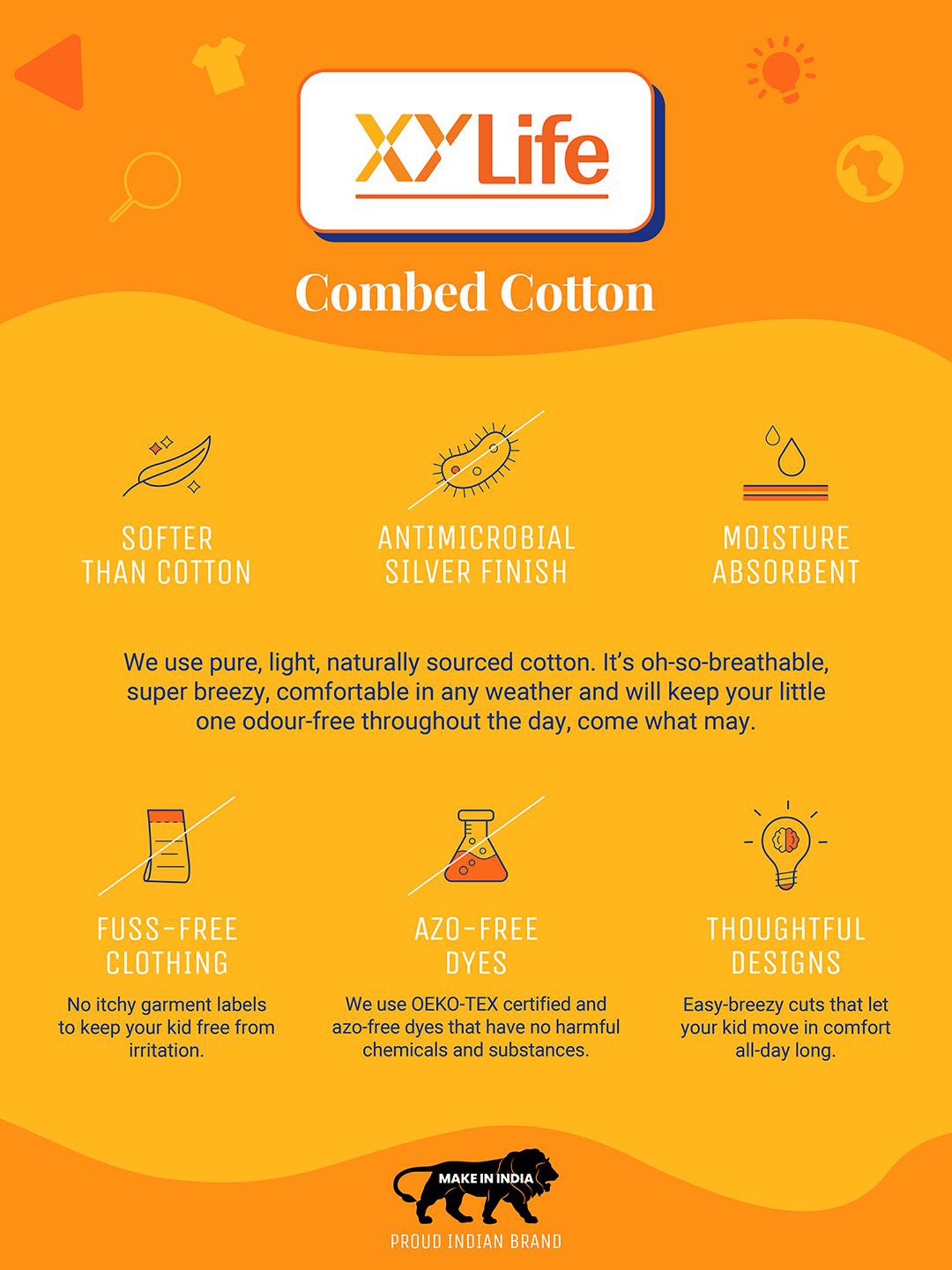 XY Life Kids Black Cotton Relaxed Fit T-Shirt