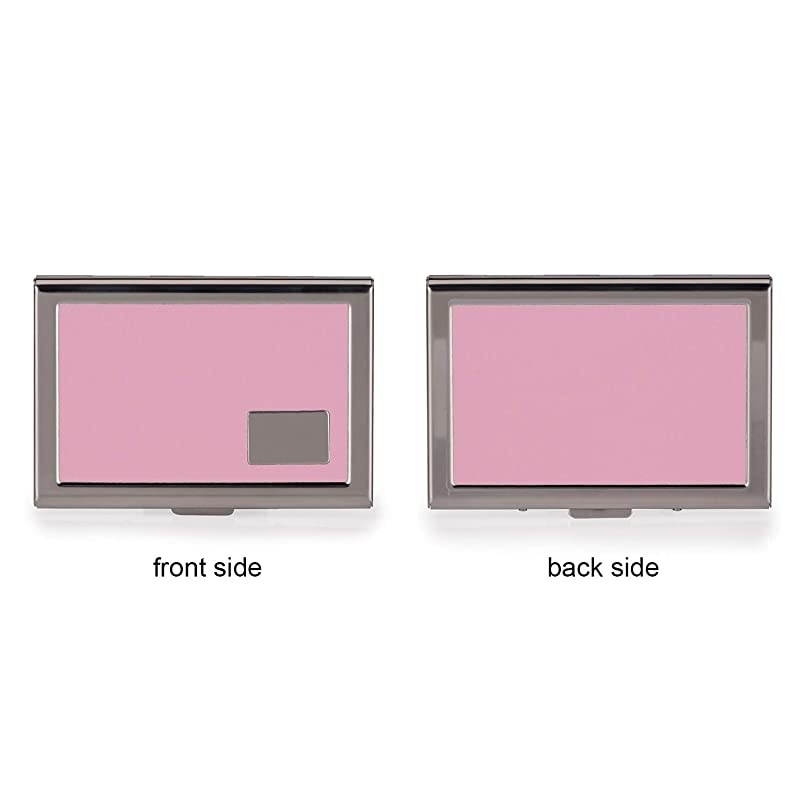 Credit Card Holder Metal Wallet Stainless Steel and Pu Leather Credit Card Protector Case (pink)