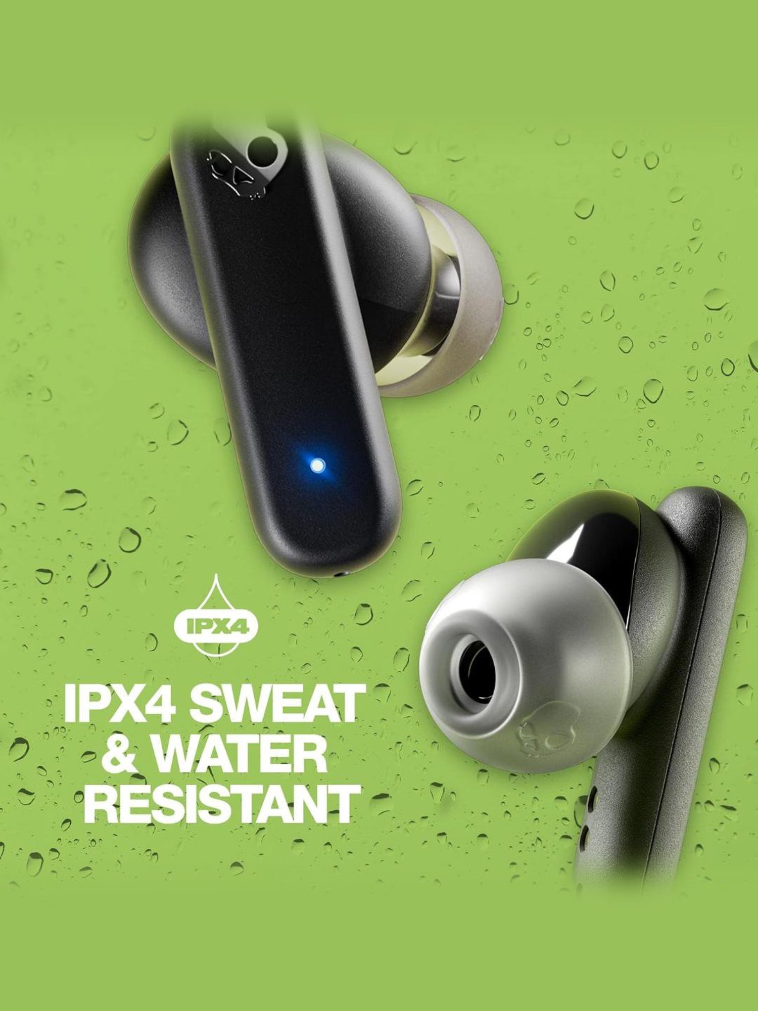 Skullcandy Smokin In-Ear Bluetooth Earbuds with 20Hr Battery (Black, True Wireless)