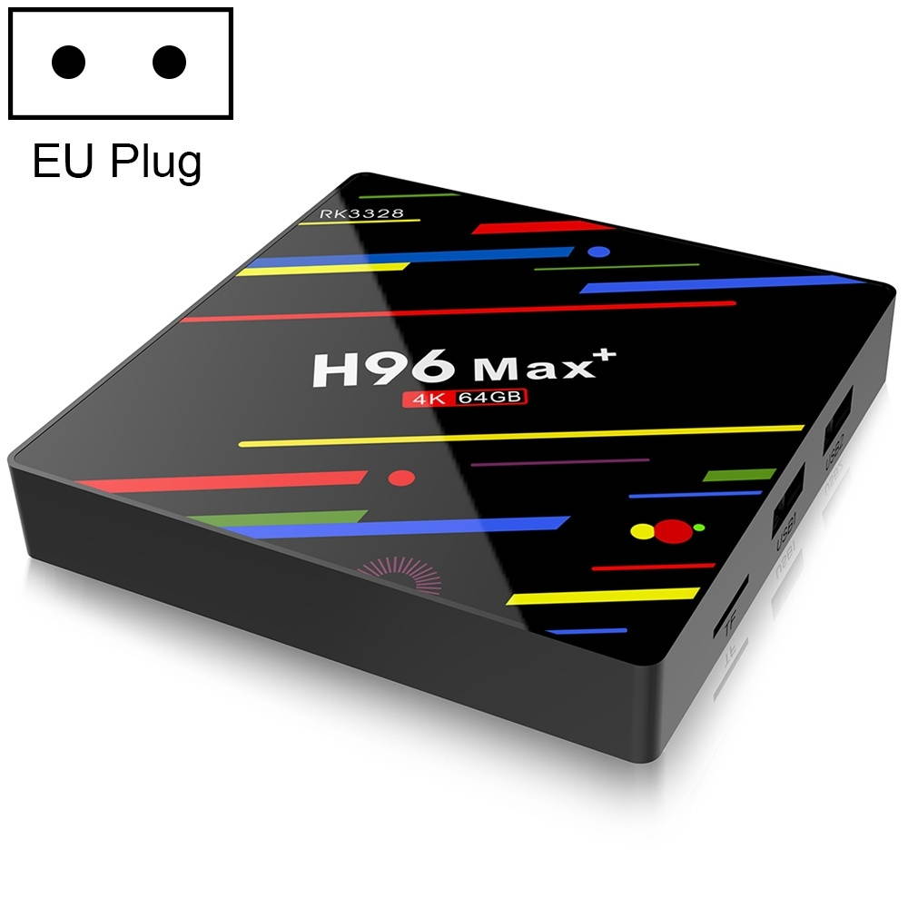 H96 Max+ 4K Ultra HD LED Display Media Player Smart TV Box with Remote Controller, Android 9.0, TF