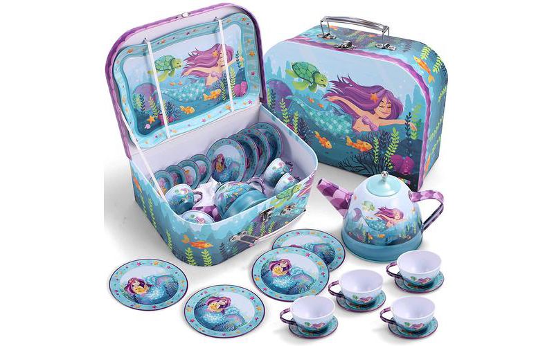 Melissa & Doug Stir and Serve Cooking Utensils (7pc) - Stainless Steel and Wood