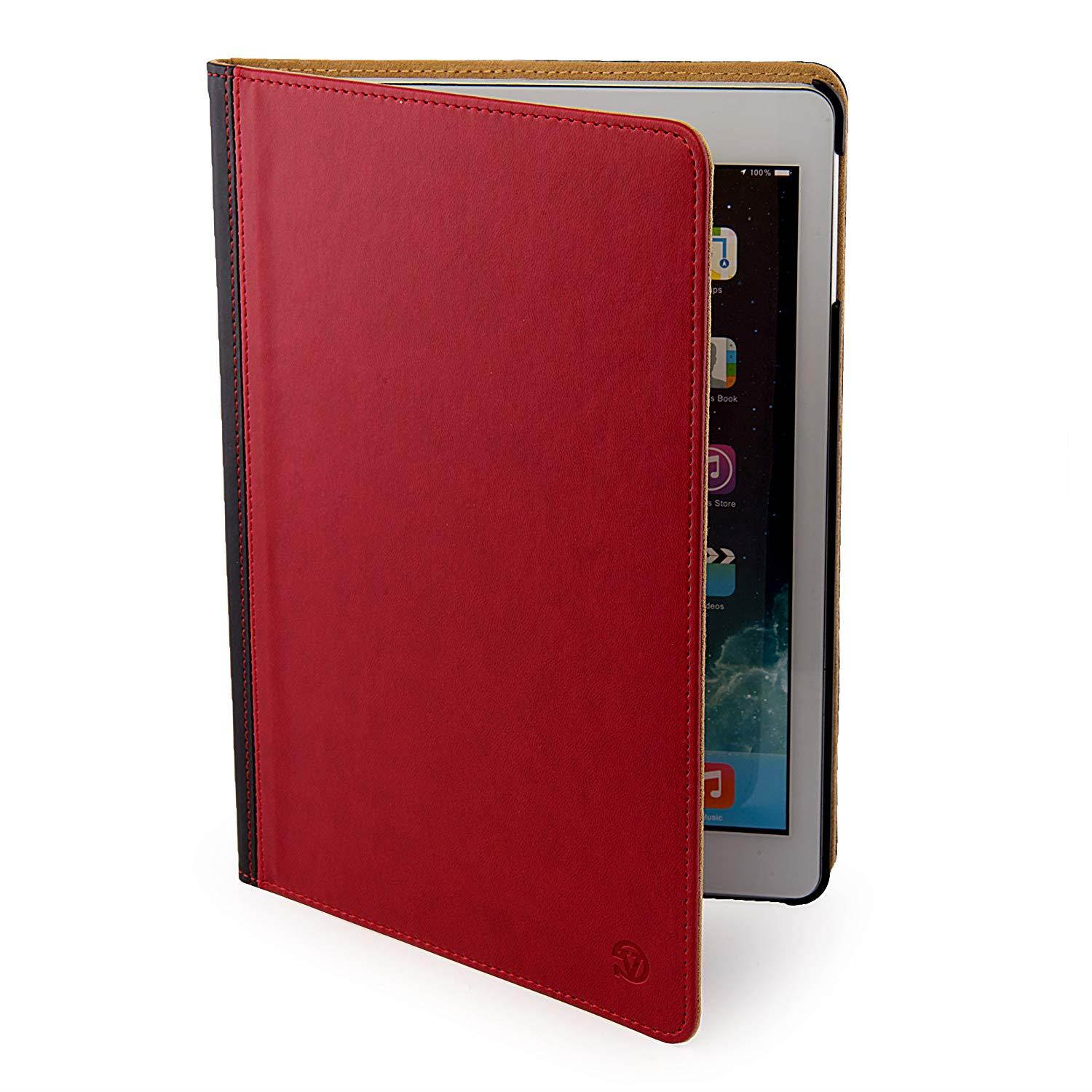 VanGoddy Red and Black Portfolio Case with Stand For Apple iPad Air