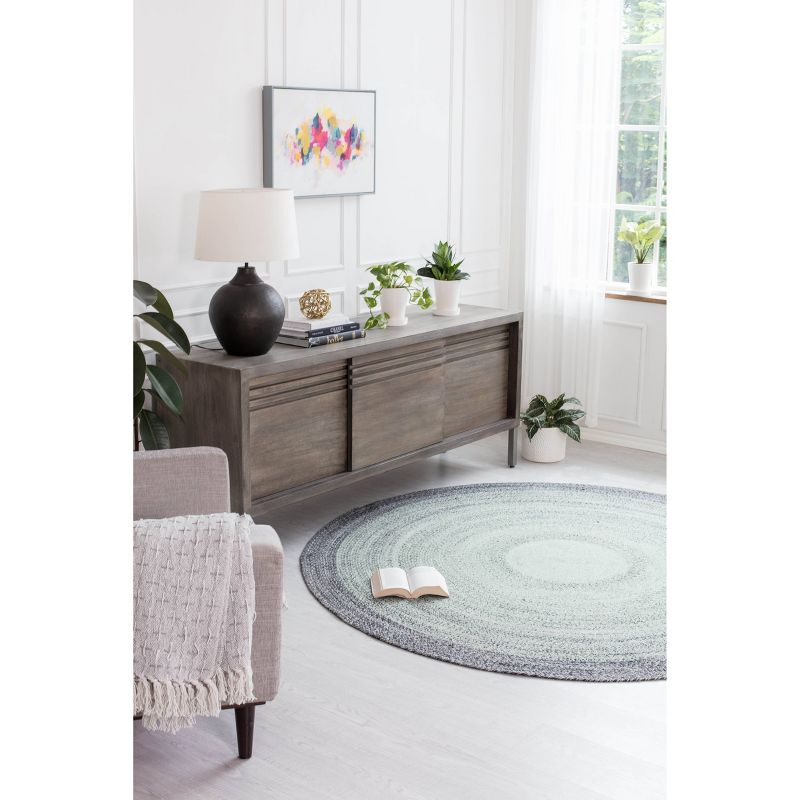 6'x6' Round Frango Jute Area Rug Green/Gray - Anji Mountain