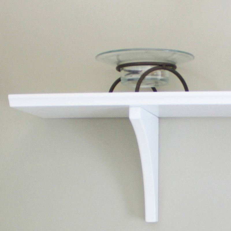7.5" x 35" Mission Shelf with Bracket White - InPlace