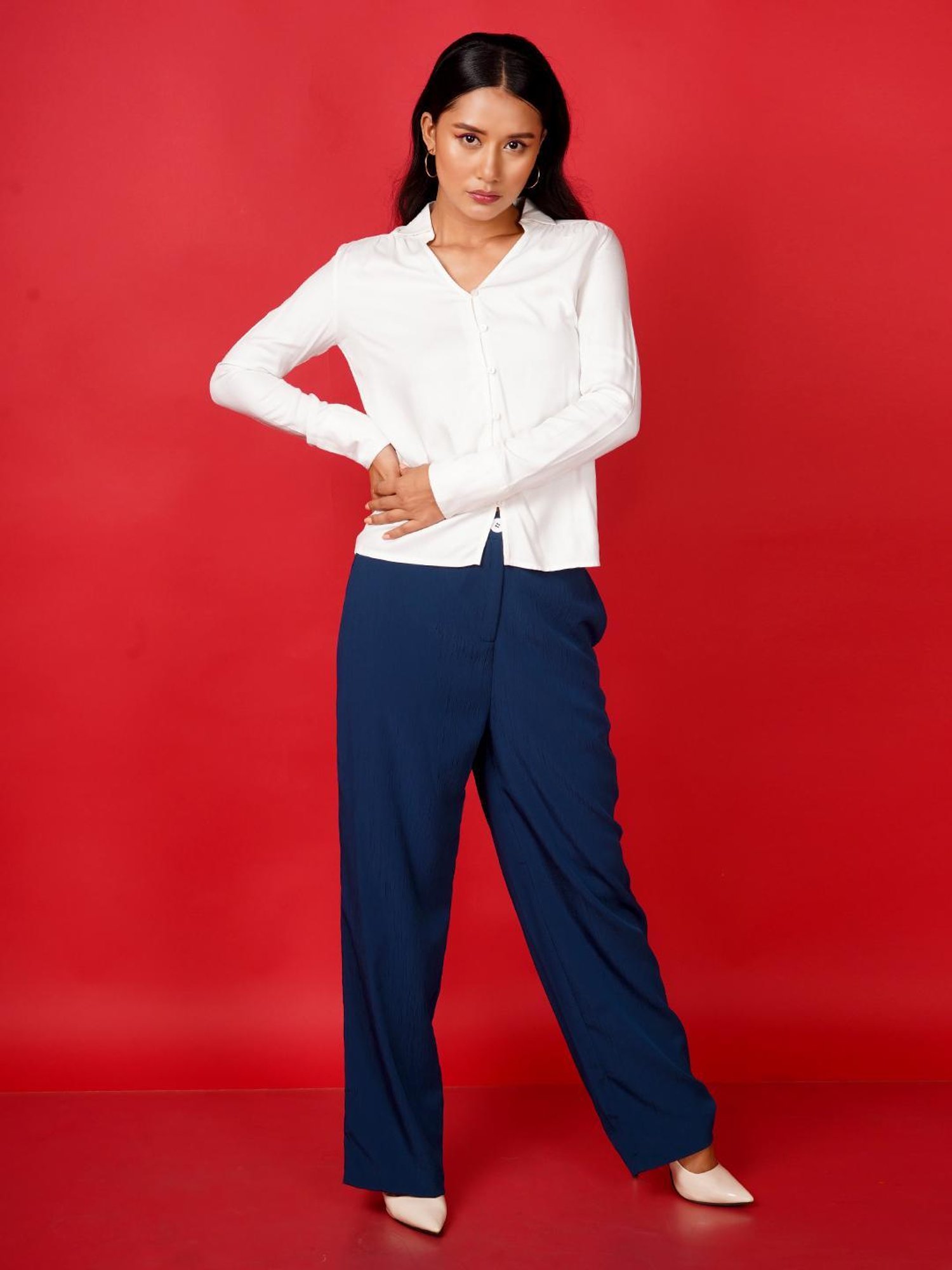 KENDALL + KYLIE Black Mid Rise Bootcut Pants