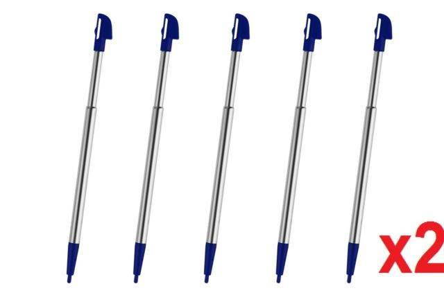Hellfire Trading 10x Wii U Blue Metal Retractable Stylus Touch Pen for Nintendo
