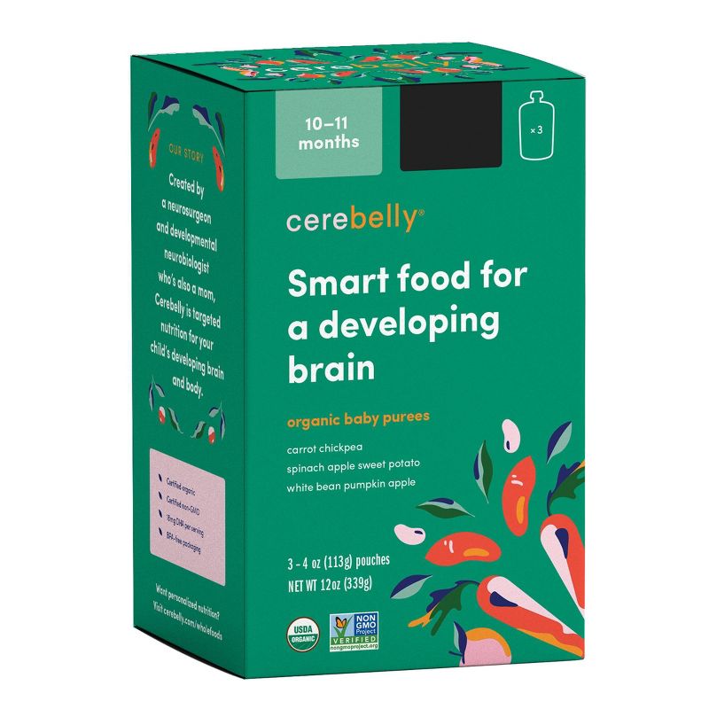 Cerebelly Clean Label Project Purity Award Winning, 10-11 Months Organic Baby Food Variety pk