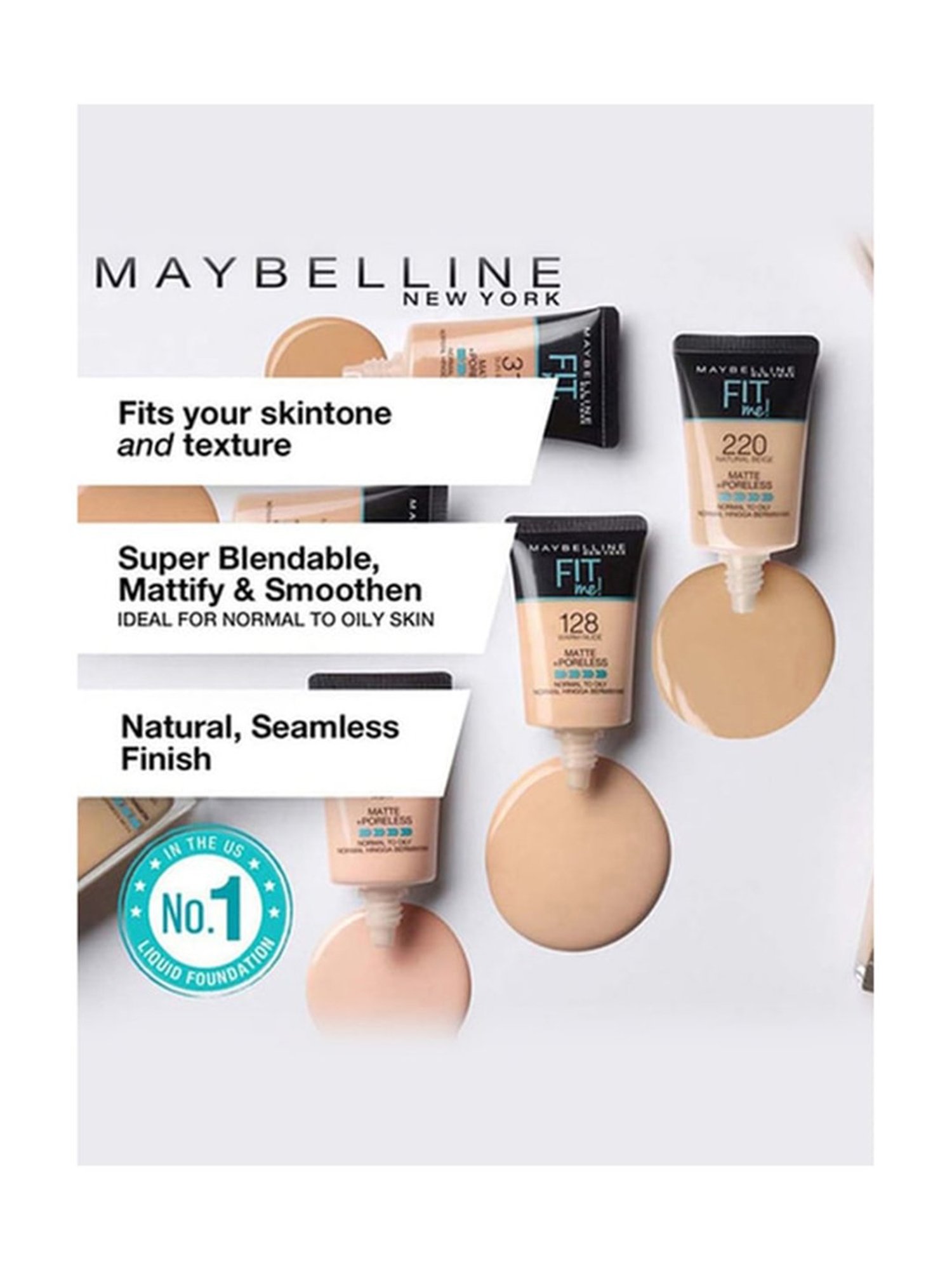 Maybelline New York Fit Me Matte + Poreless Liquid Foundation 128 Warm Nude - 18 ml