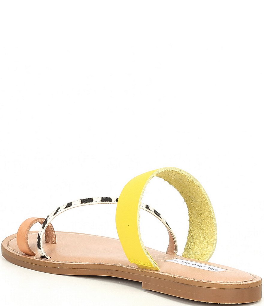 Chelsea & Violet Bling Zebra Haircalf Toe Ring Sandals