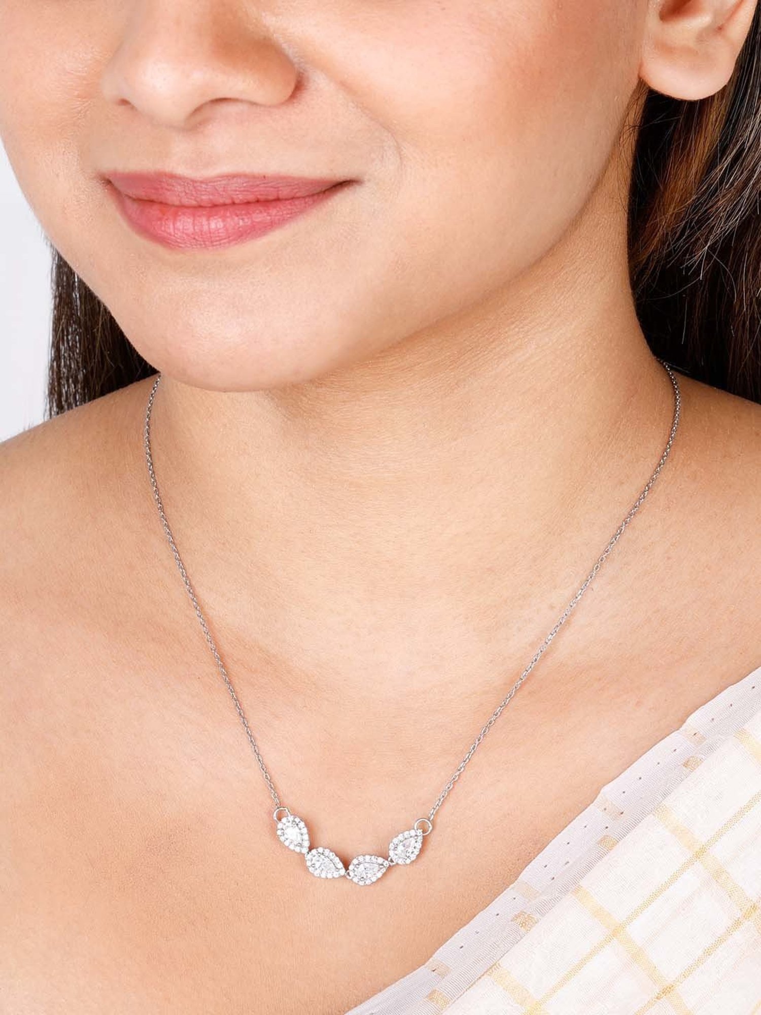 GIVA 92.5 Sterling Silver Perfect-Pear Necklace for Women