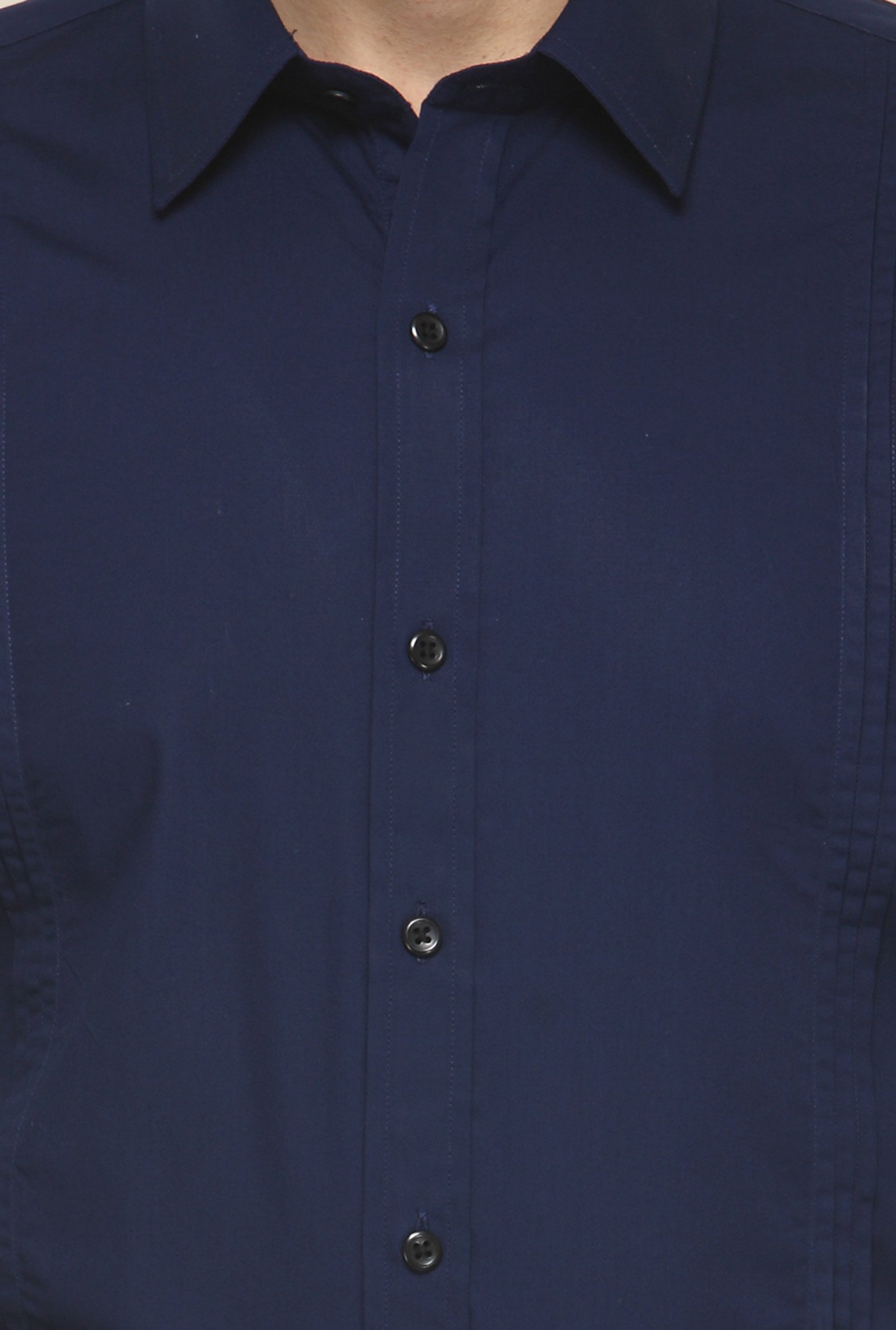 Hancock Navy Full Sleeves Cotton Shirt