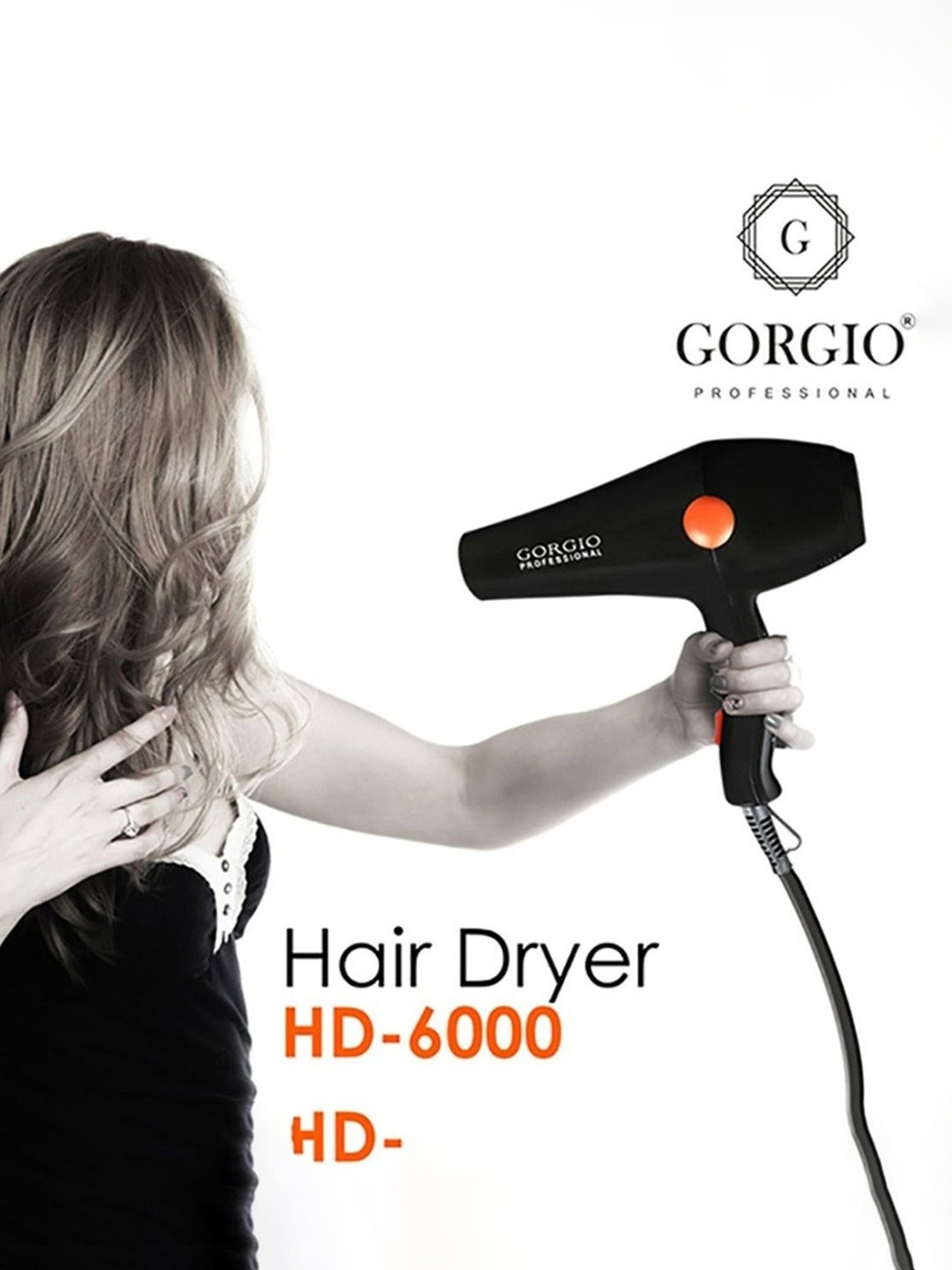 Gorgio Professional HD6000 3000W Hair Dryer (Black)