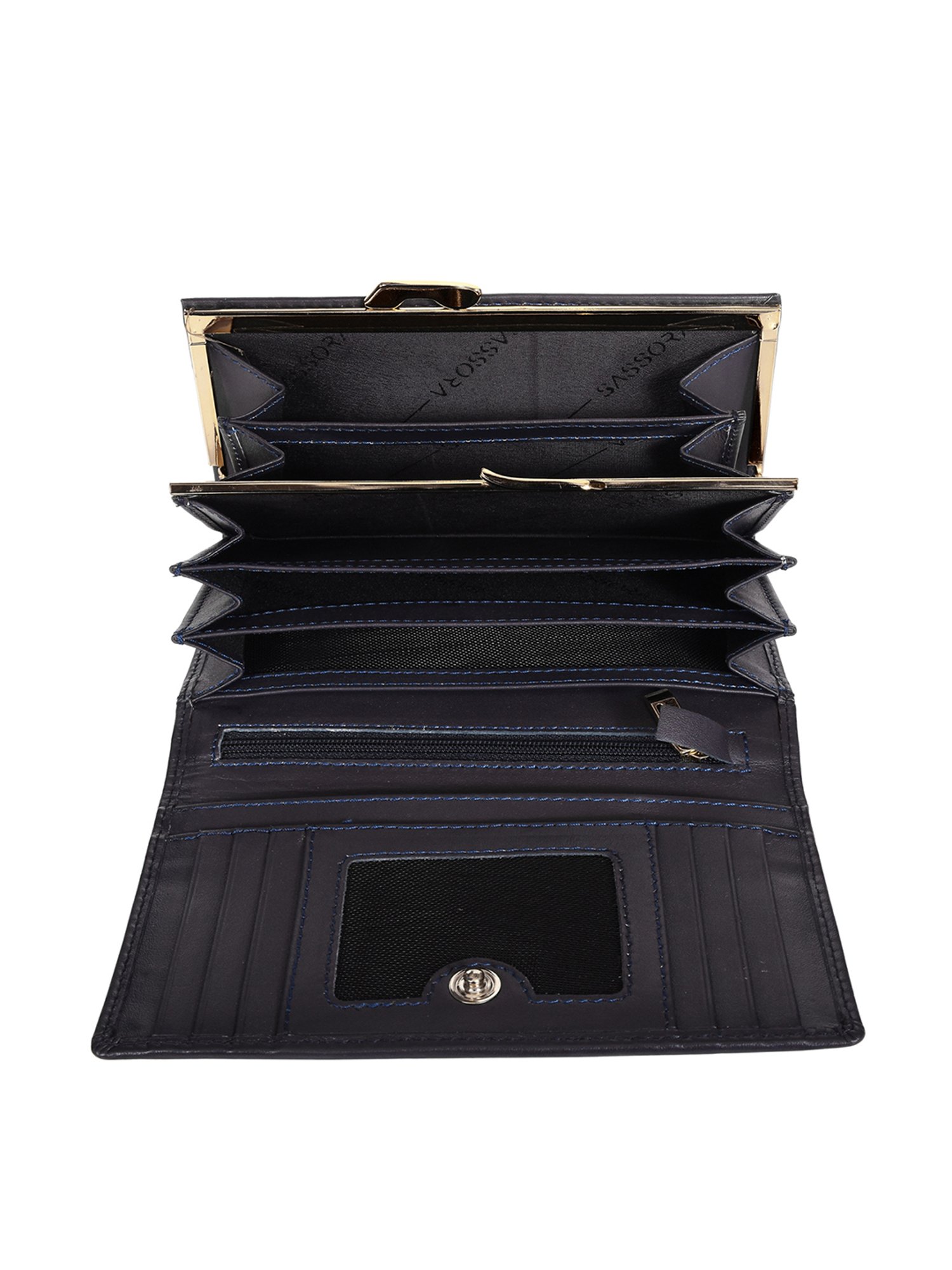 SASSORA Navy Solid Rfid Wallet for Women