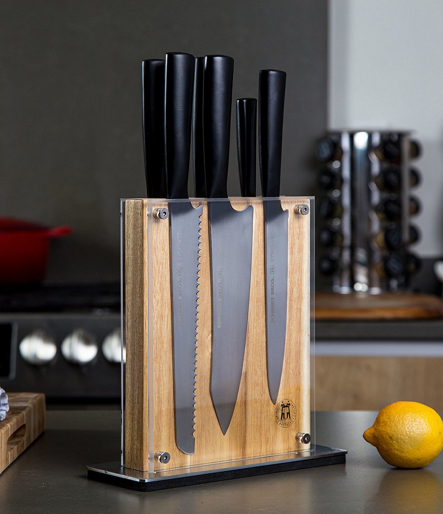 Schmidt Brothers Cutlery Carbon 6 7-Piece Knife Block Set