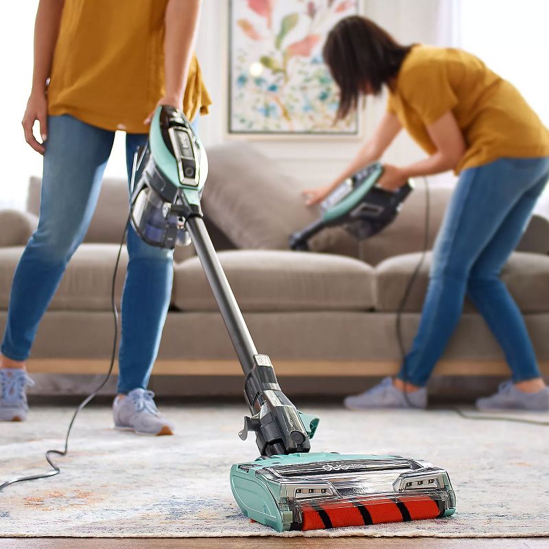 Shark ZS364QAB Lightweight APEX DuoClean Self-Cleaning Handheld Bagless Corded Quiet Upright Stick Vacuum Cleaner, Mint Green (Certified Refurbished)