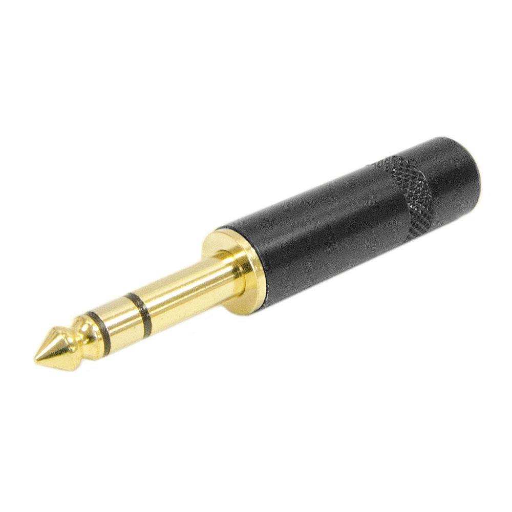 Seismic Audio - SAPT253 - 1/4" Male Stereo Jack Plug - 3 Pole - Black and Gold