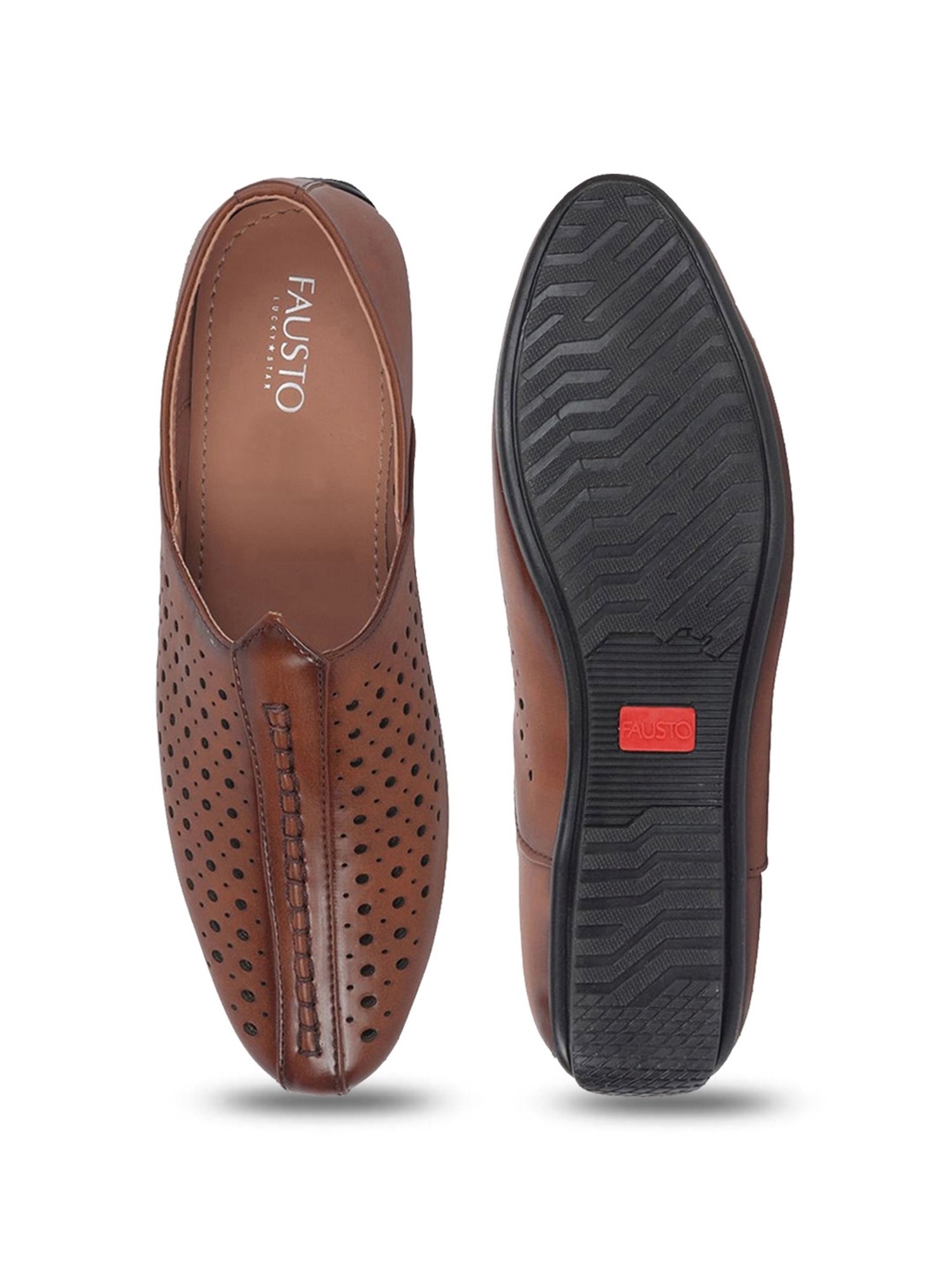 Fausto Men's Brown Ethnic Juttis