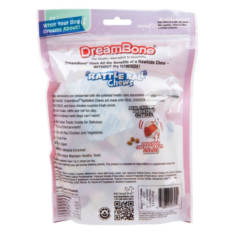 DreamBone Rattleballs Dog Treats - 14ct