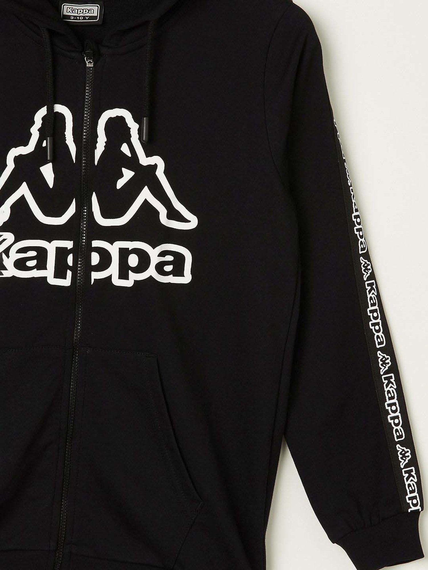 KAPPA Kids Black Cotton Printed Full Sleeves Sweatshirt