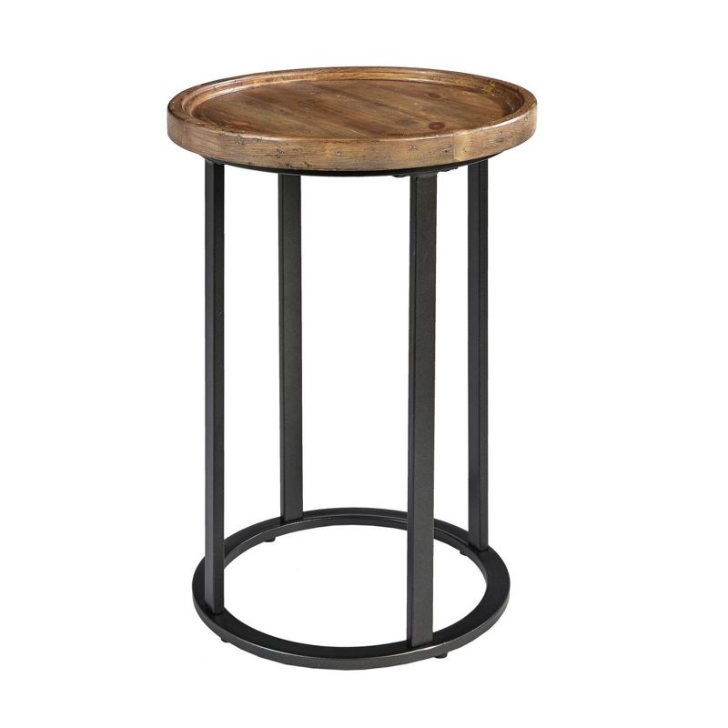 Irisa Round Accent Table Reclaimed Oak/Iron