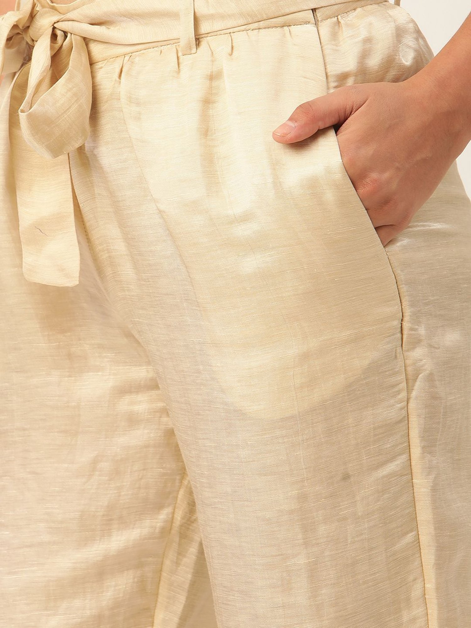 Rooted Beige Regular Fit Trousers