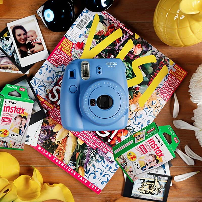 Instax Mini Instant Film (80 Sheets) Instax Mini + 5 Picture Frames + FiberTique Cleaning Cloth (USA Warranty)