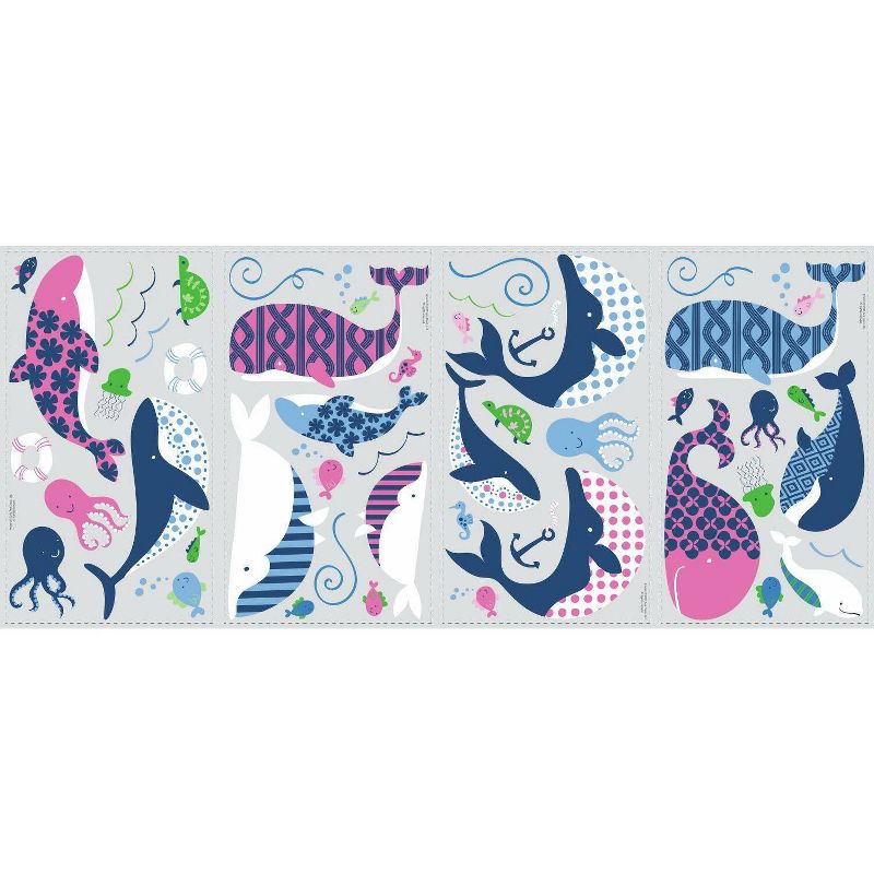 Sea Whales Peel and Stick Wall Decal - RoomMates