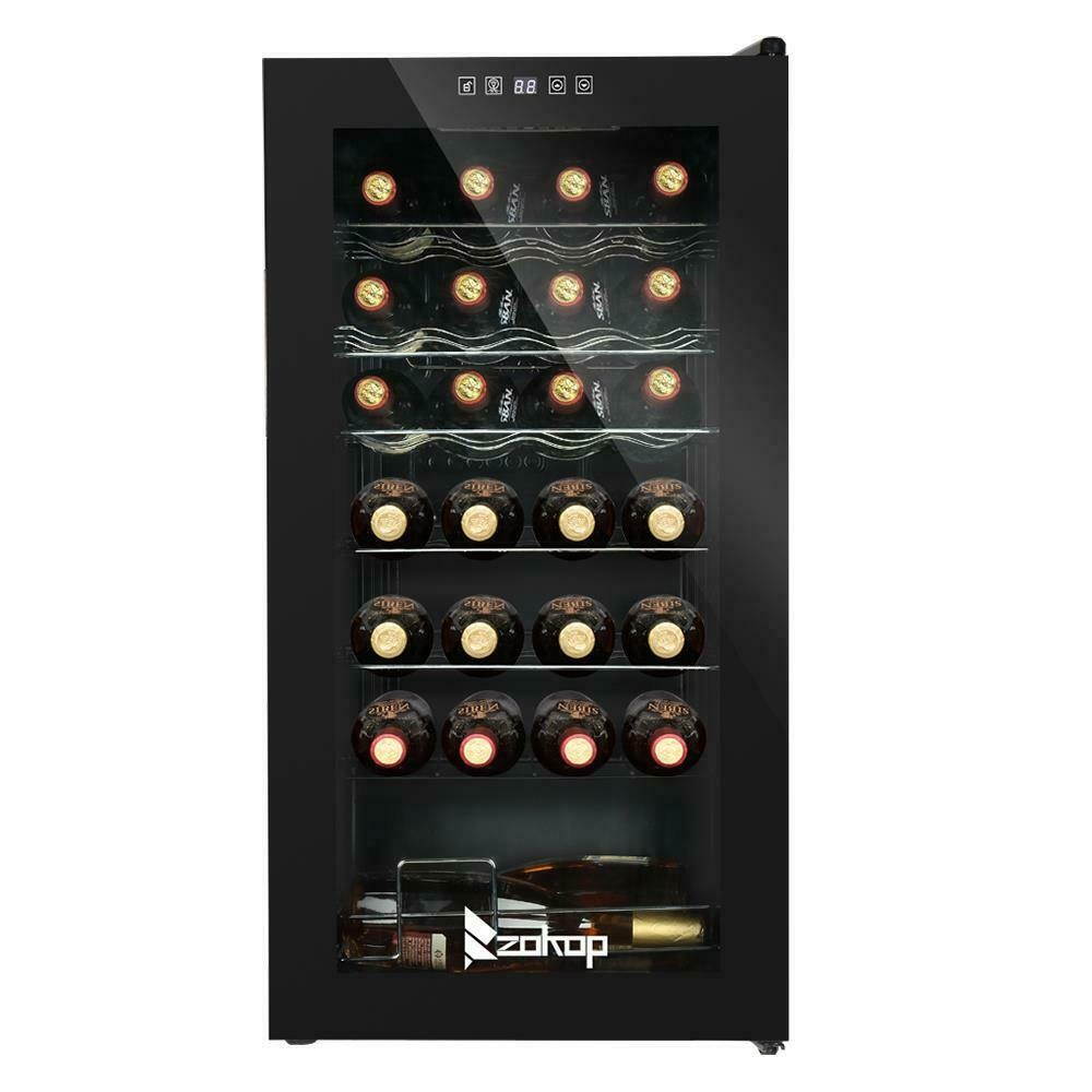 28 Bottle Mini Fridge Bar Wine Cooler Cabinet Beverage Refrigerator Black