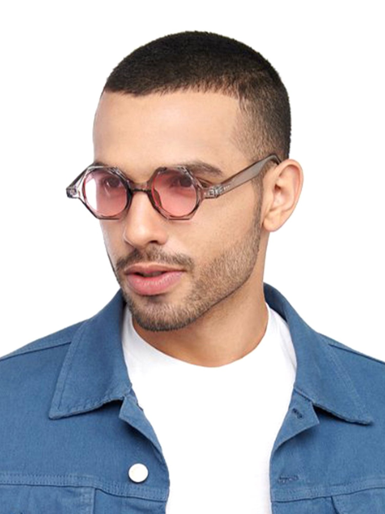 OJOS Pink Geometric Polarised and UV Protected Lens Unisex Sunglasses