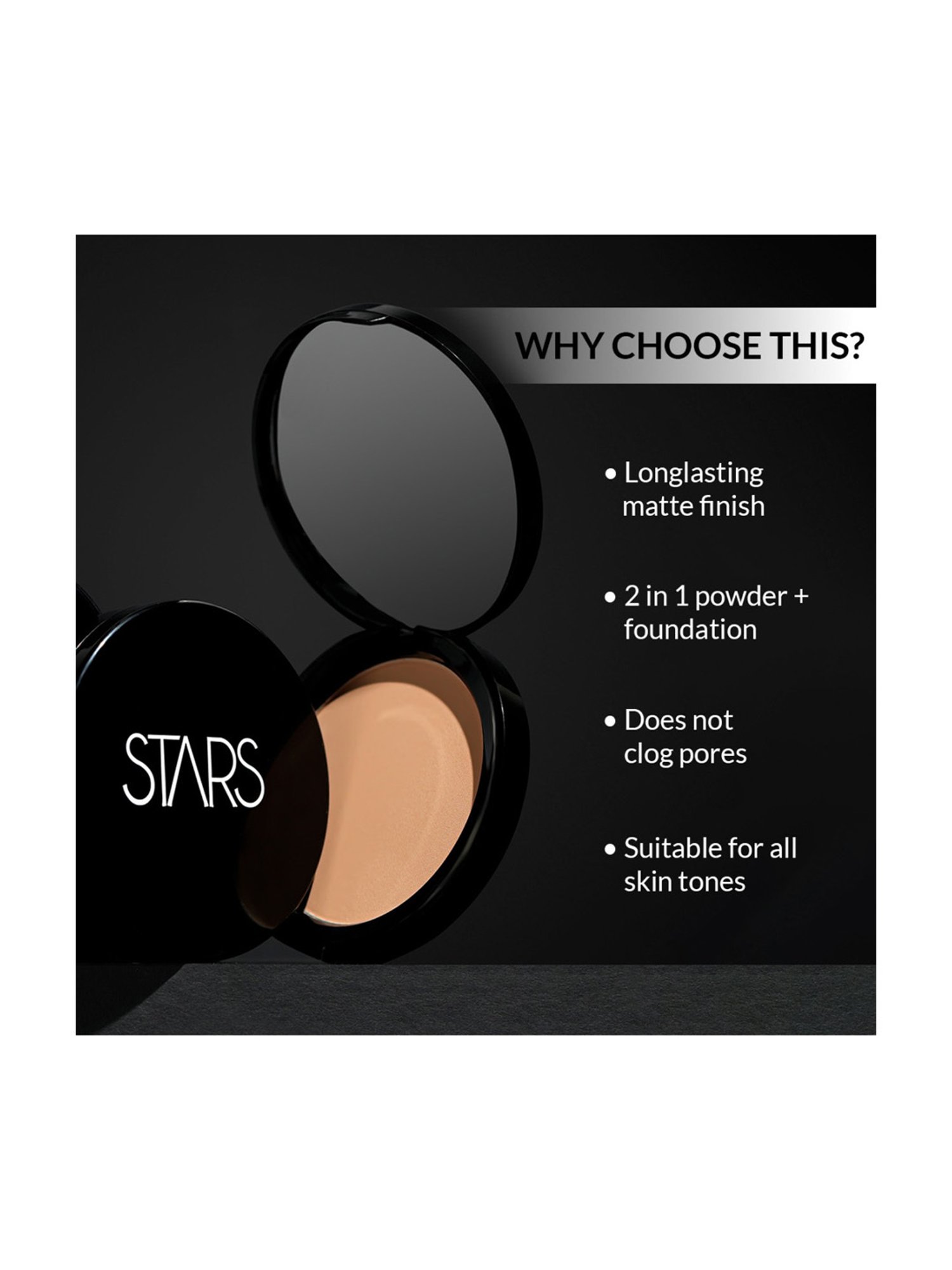 Stars Cosmetics Photo Fix Matte Finish 2 In 1 Powder + Face Make Up Foundation Vanilla - 9 gm