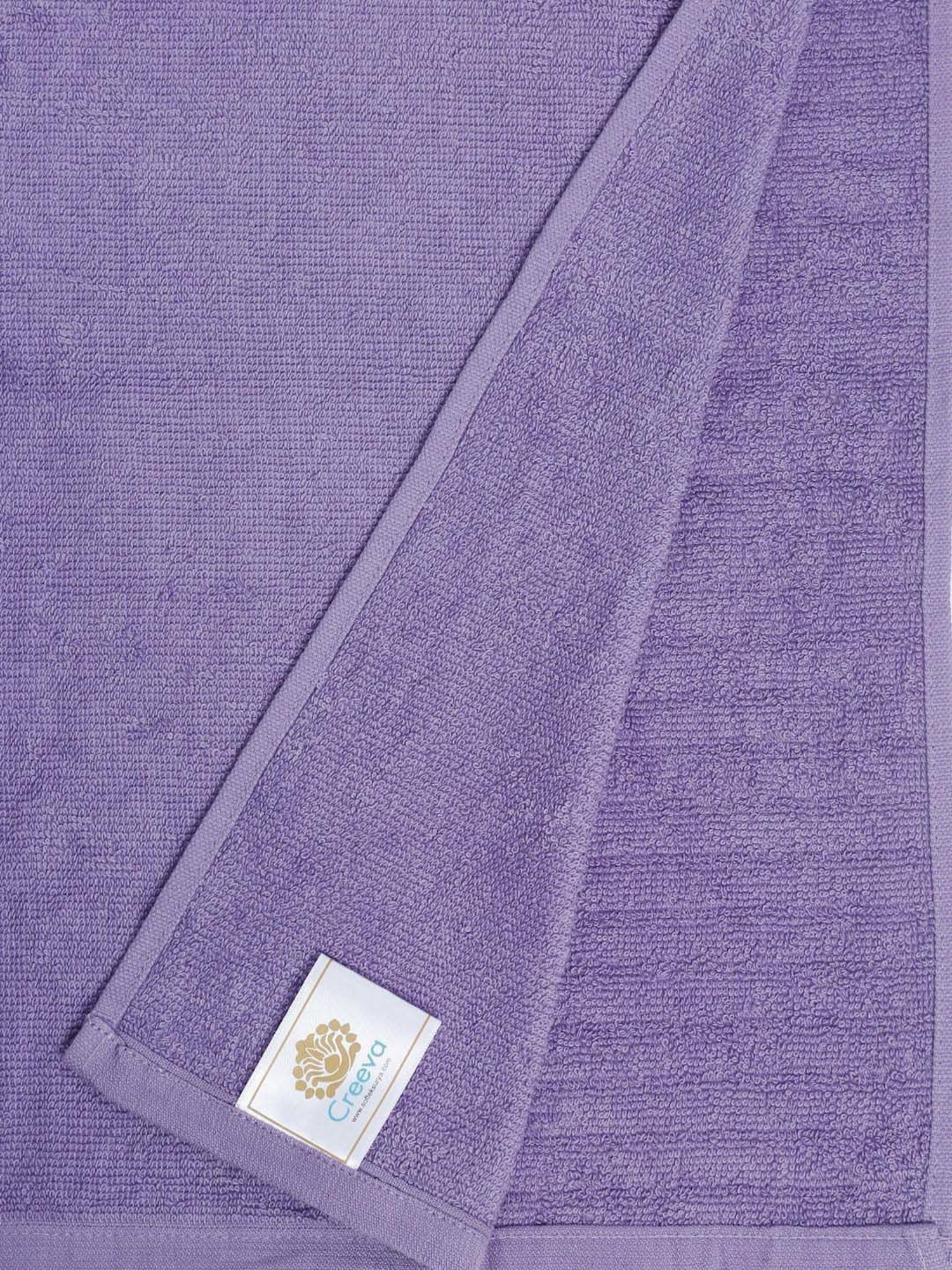 Creeva Purple Cotton 400 GSM Towel - Set of 2
