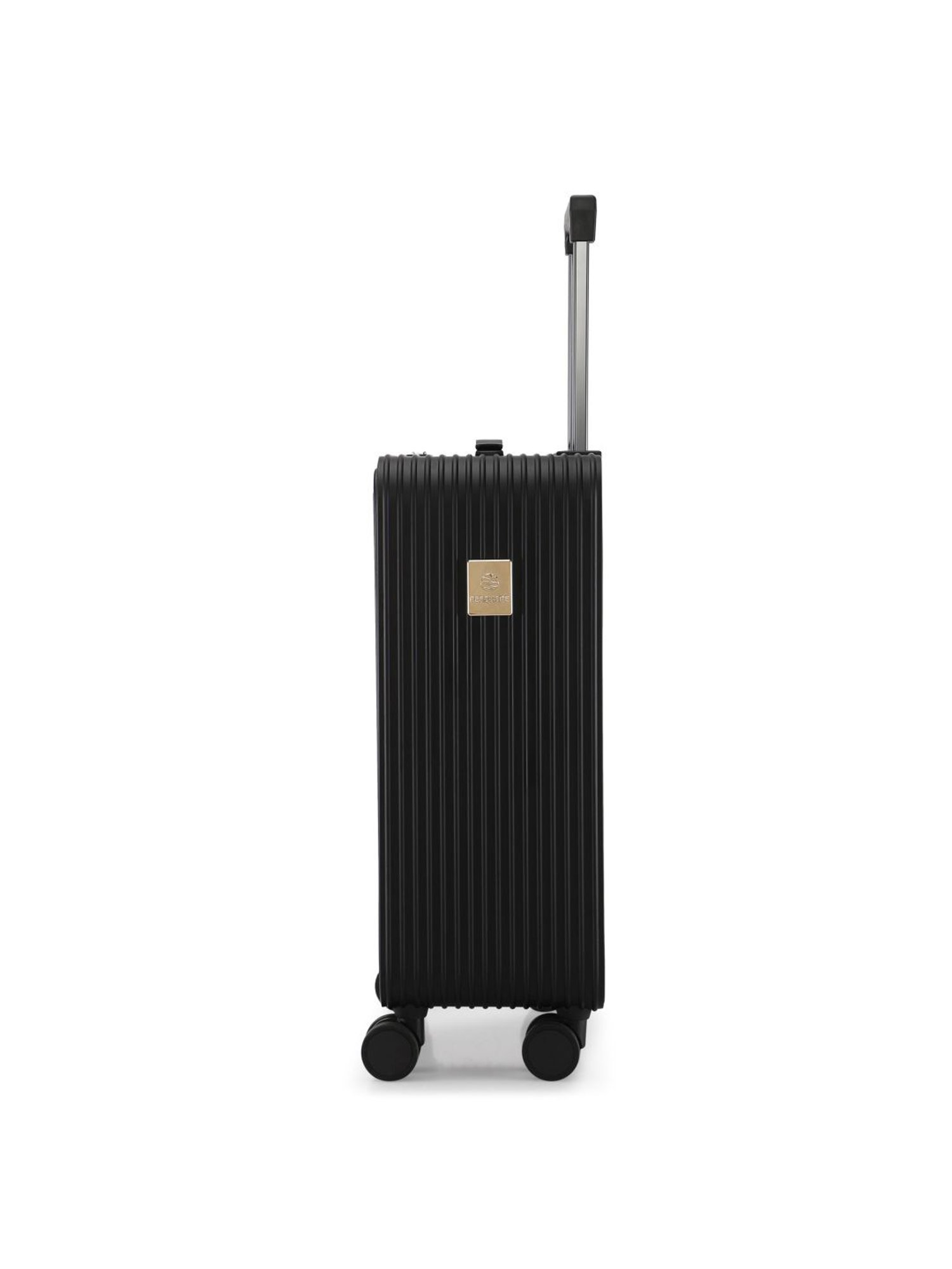 Perquisite Aluminium Trolly Black Textured Hard Cabin Bag - 56 cm