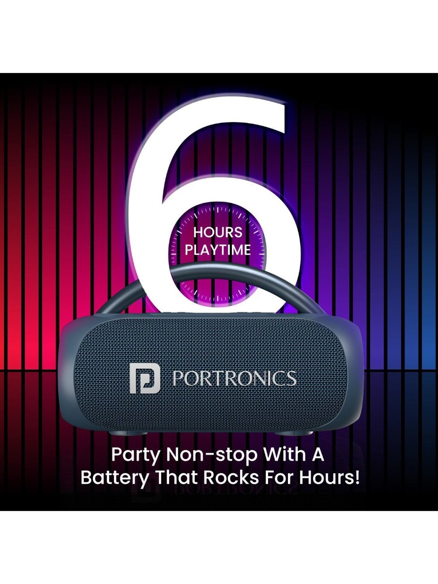 Portronics Radiant 30W Wireless Bluetooth Speaker With 6 Hours Playtime (Blue)