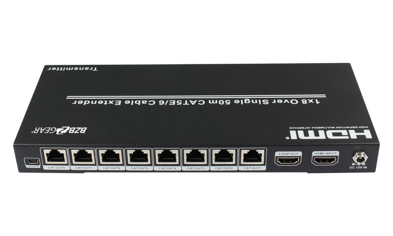 BZBGEAR Full HD HDMI Splitter 1X8 Over CAT5E/CAT6 50M