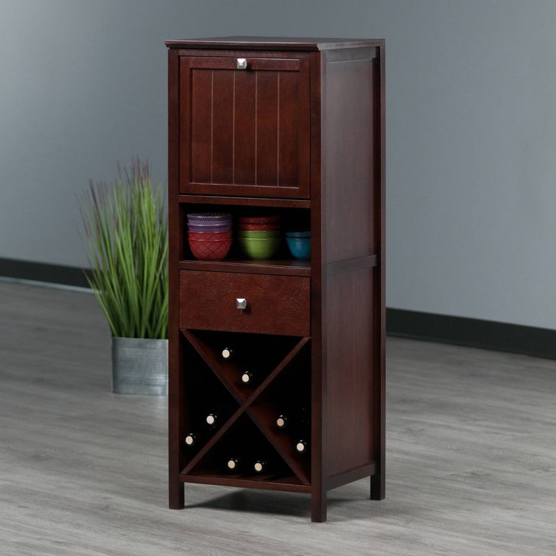 Brooke Cupboard Drop Down Door and Drawer Walnut - Winsome
