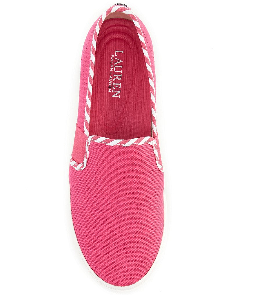 Lauren Ralph Lauren Jinny Striped Canvas Slip-On Sneakers