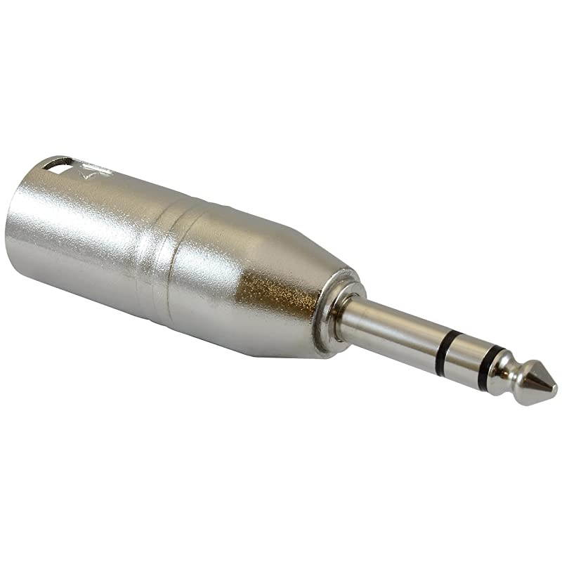 XLR Male to 1/4" Male TRS Adapter Gender Changer - XLR-M to 6.3mm Stereo Coupler Adapters - 10 PACK