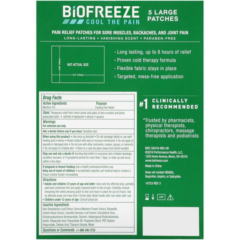 Biofreeze Pain Relieving Patch - 5pk