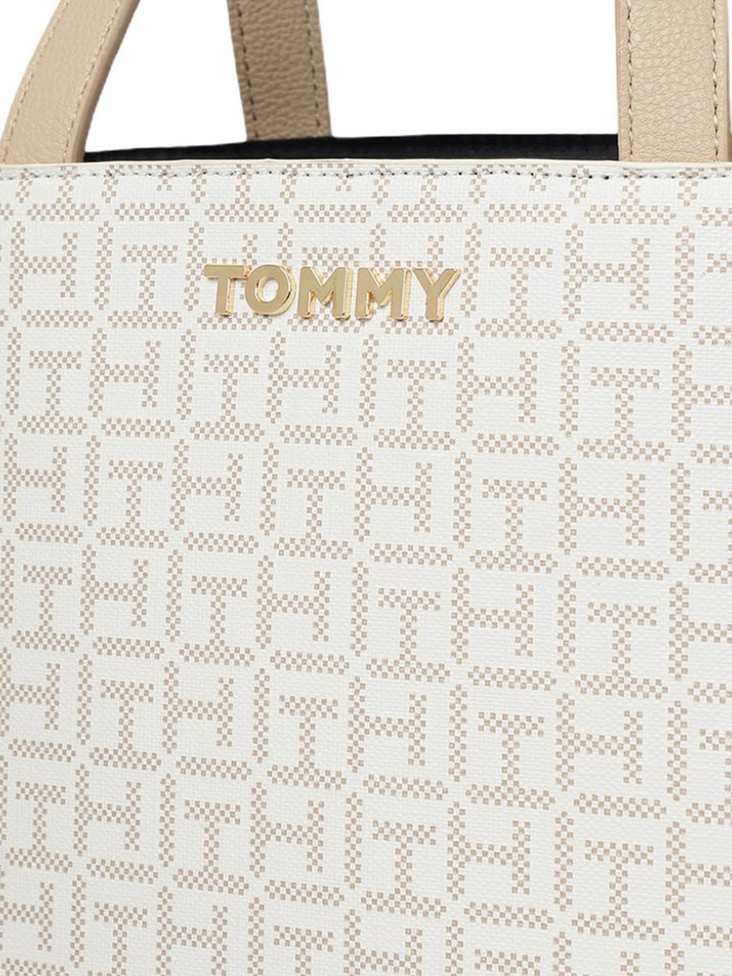 TOMMY HILFIGER Beige KIARA II Logo Bowler Bag