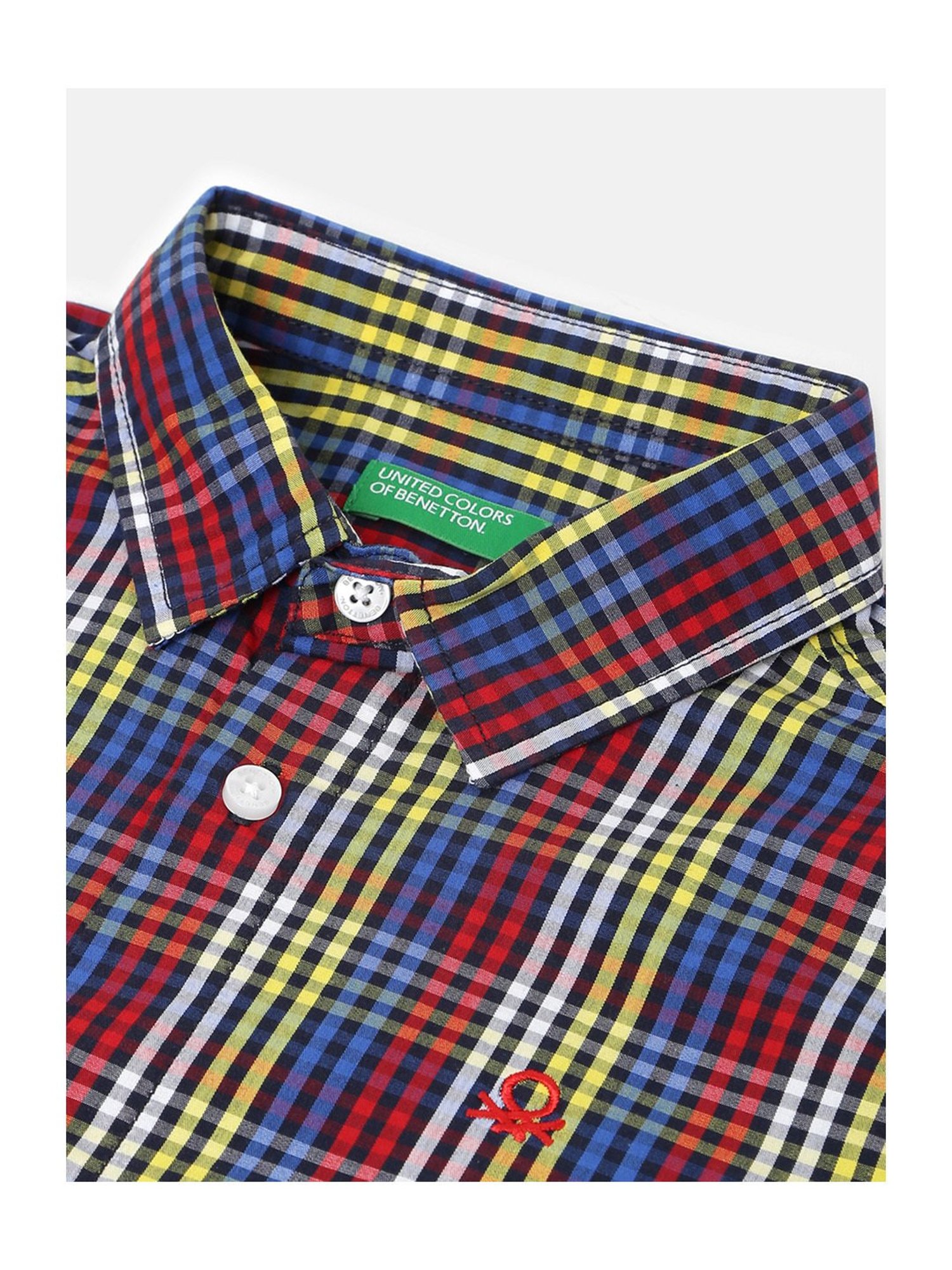 United Colors of Benetton Kids Multicolor Checks Full Sleeves Shirt