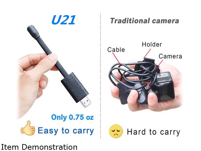 Smallest Spy Camera Wireless Hidden WiFi,Portable USB IP HD Nanny Camera with AI Human Motion Detection,Cloud Storage,Live Feed Streaming,Remote Viewing for Security on iOS,Android Phone APP U21
