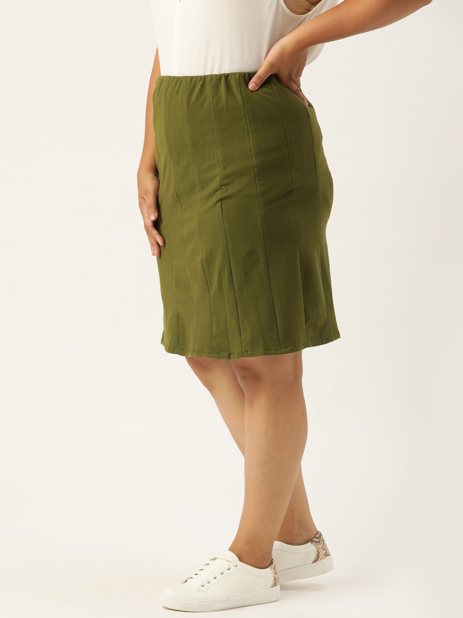 theRebelinme Green Circular Mini Skirt