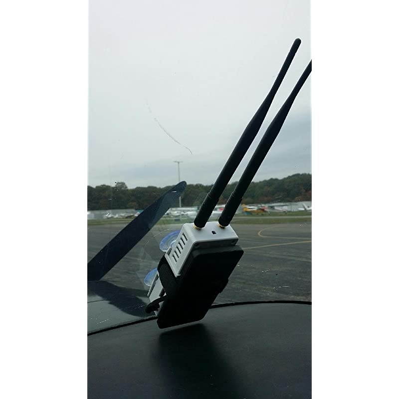 ADS-B Dual Band Receiver Aviation Weather and Traffic - Internal WAAS GPS, AHRS, Battery Pack, Suction Mount, Antennas, SDR